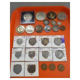 Tray Lot Of Assorted Coins, Tokens & More