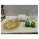 Yellow Depression Plate, Wheaton Shakers,
