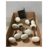 Antique Porcelain Door Knobs, Cast Iron Mortise