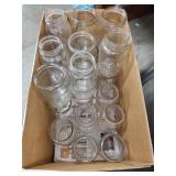 Box Lot Of (20) Assorted Glass Canning Jars