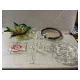 Art Glass Fish & Fish Bowl, Vintage Ashtrays,