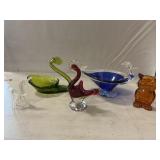 Murano Style Bird Of Paradise Pedestal Bowl, Art