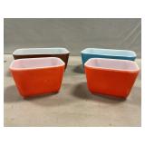 (4) Pyrex "Fridgie" Dishes (No Lids)
