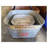 (2) Galvanized Metal Tubs