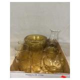 Lot Of Federal Madrid Amber Depression Bowls,