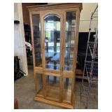 Mapleton Wood Display Cabinet w/Glass Shelves