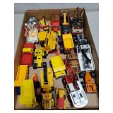 Tray Lot Of Assorted Toy Trucks & More
