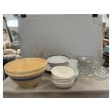 Yelloware Mixing Bowl, Pfaltzgraff Plate & Bowl,