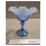 (1) Vintage Fenton "Cabbage Rose" Glass Pedestal