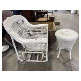 Wicker Glider w/ Side Table