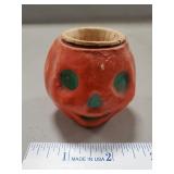 (1) Antique Paper Mache Jack-O-Lantern Candy or