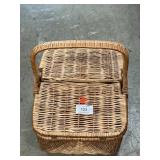 Wicker Basket With Cookbooks