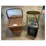 Wicker Basket With Cooking Magazines, Metal