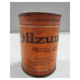 (1) Vintage "Oilzum" Pressure Gun Grease Can
