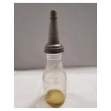 (1) Vintage Glass Oil Bottle w/ Metal Spout