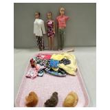 (2) "Wig Head" Barbie Dolls, (1) Ken Doll (1