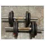 Pair Of Dumbbells With (4) Each 5 & 3 Lb. Weights