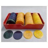 Box Of Vintage Bakelite Poker Chips