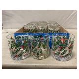 (12) MCM West Virginia Glass Snowy Holly & Berry