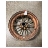 Vintage Metal Spoked Wheel Hub