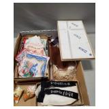 Tray Lot Of Assorted Vintage Ladies Hankerchiefs