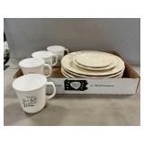Corning Coffee Cups, Stoneware Plates