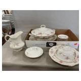 Vintage Tureen, Butter Dome, Creamer, Butter Pats