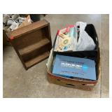 Box Lot With Wooden Shelf, Hair Dryer, Men