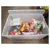 Box Of Assorted Childrens Wooden Blocks & A