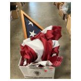 Box Lot With Cased Flag, Nylon Flag Banner