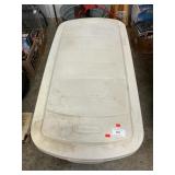 Large Rubbermaid Storage Tote With Electric Fan,