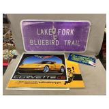 Metal Corvette & Trail Signs, Laminate Motorcycle