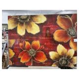 Textured Floral Print On Canvas