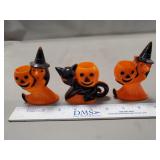 (3) Vintage Plastic Halloween Candy Containers