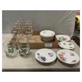 Christmas Glasses, Assorted Saucers