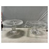 Godinger Lead Crystal Pedestal Cake Stand & EAPG