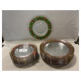 Glass Christmas Dinner & Salad Plates (12 Each),