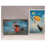 (2) Vintage Halloween Postcards