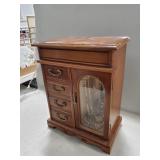 Wooden Jewelry Box w/ Assorted Jewelry