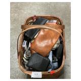 Basket With Playing Cards, Napkins, Flashlight &