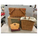 (3) Longaberger Baskets, Liner, Dividers