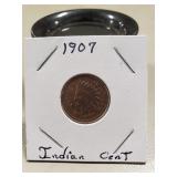 (1) 1907 U.S. Indian Head One Cent Coin