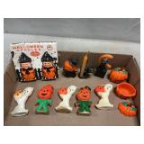 Vintage Halloween Figural Candles, Pumpkin Boxes