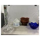 Planter, Salt Box, Cobalt Bowl, Wine Bottle