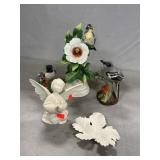 Porcelain Birds (Largest Chipped), Angel, Leaf