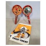 (2) Vintage Halloween Metal Noisemakers & (20)