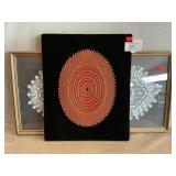 Vintage String Art, Framed Crocheted Name Doily