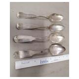 (4) Vintage Silver Plated Serving Spoons