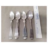 (4) Vintage Silver Plated Tea Spoons (Albert