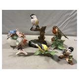 Wooden & Porcelain Birds, Vase